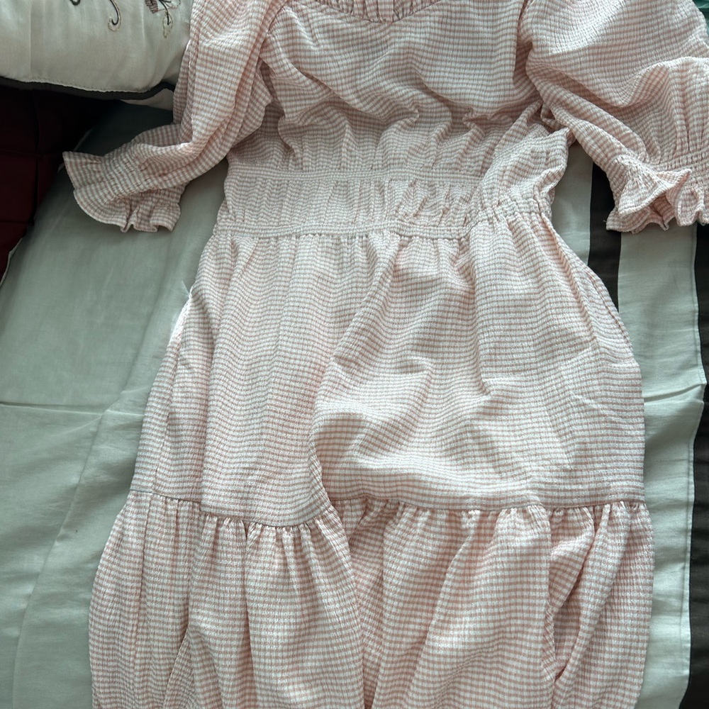 Ivy City Co Pink Gingham Dress
